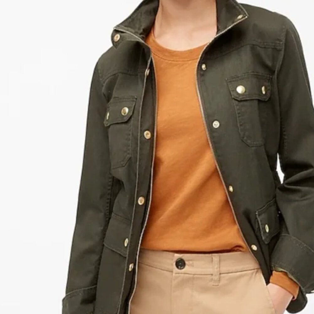 J. Crew Relaxed Boyfriend Field Jacket Olive Green